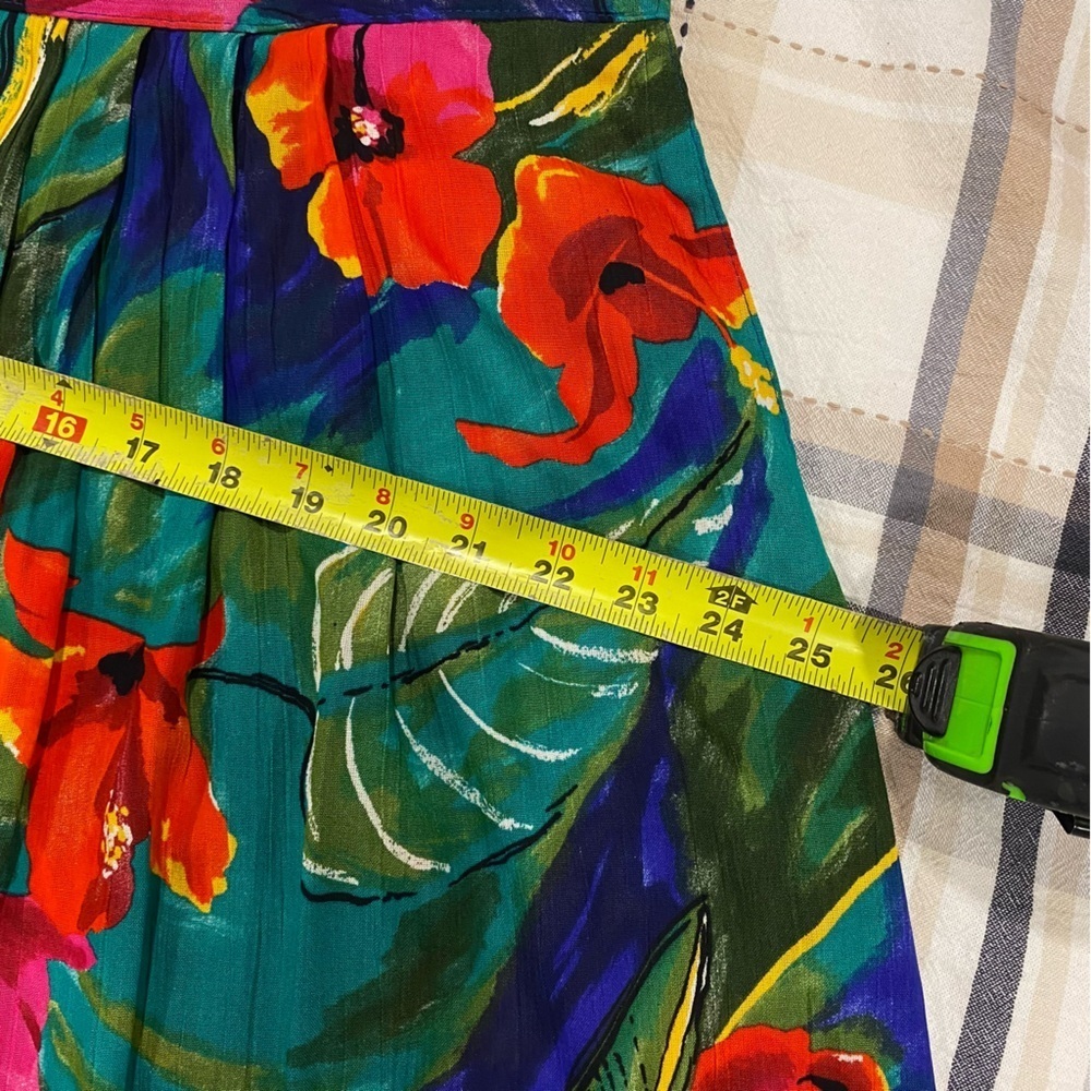 Vtg Alfred Dunner Floral Hawaiian Print Midi Skirt Size 18 Made in USA Floral - Picture 10 of 11
